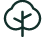 Simple green line icon of a tree with three leaves.