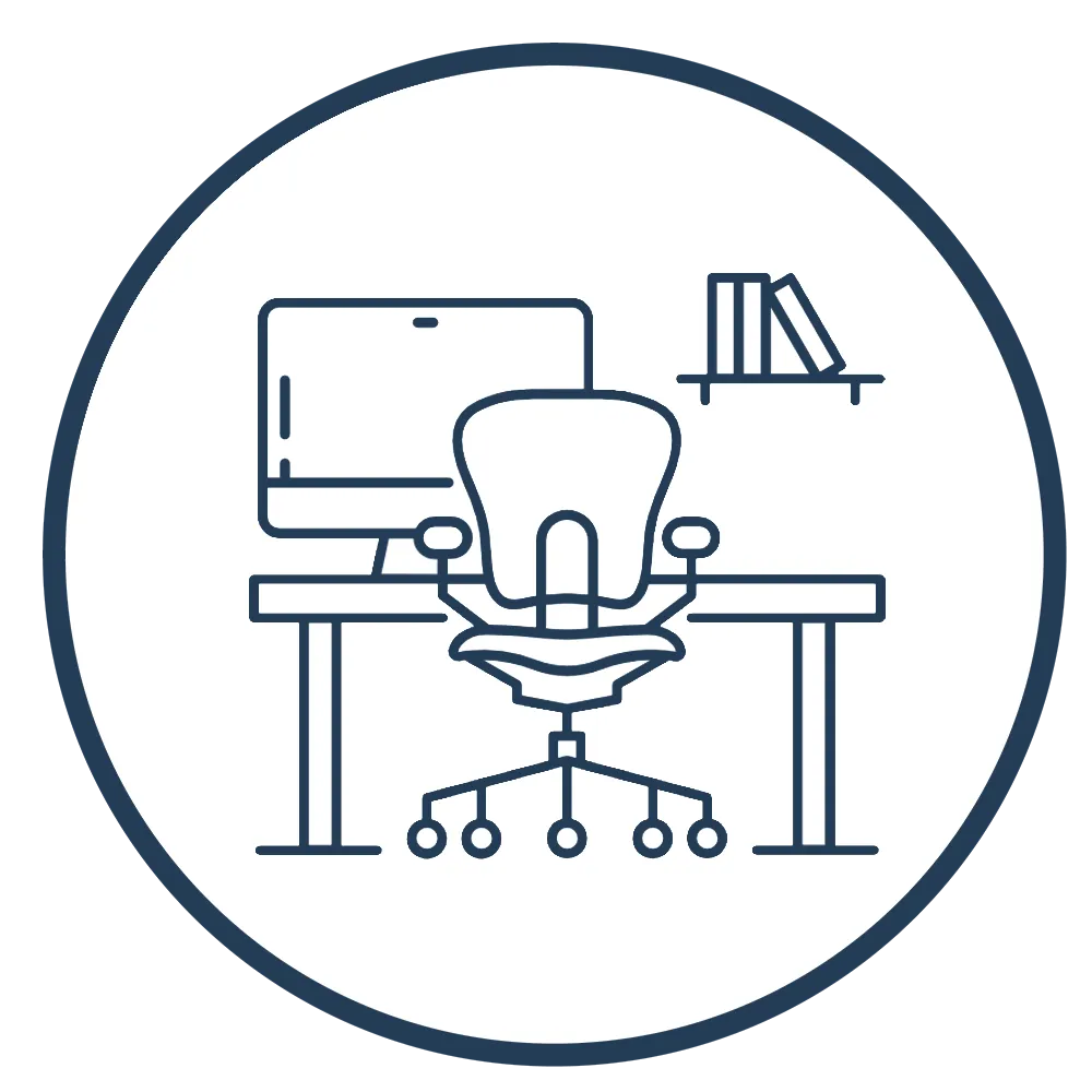 Icône linéaire d’une cuisine avec réfrigérateur, armoires, plaque de cuisson avec casserole, hotte et évier.