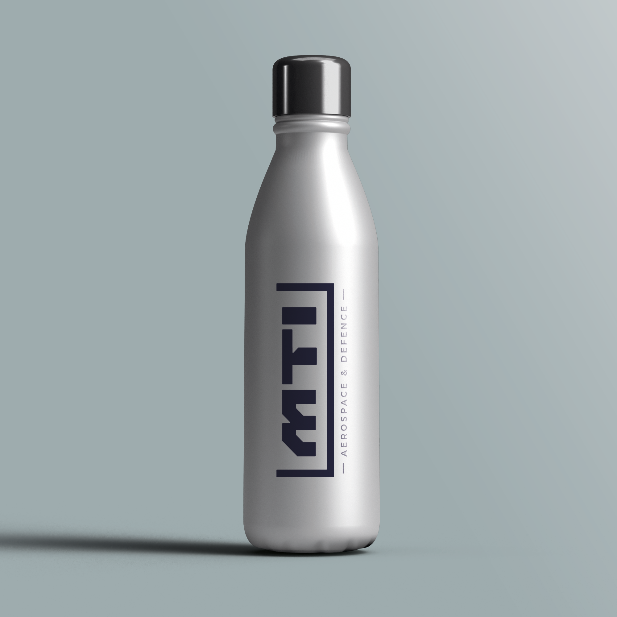 MTI Aerospace & Defence technical brand identity applied to a specialized equipment mock-up.
