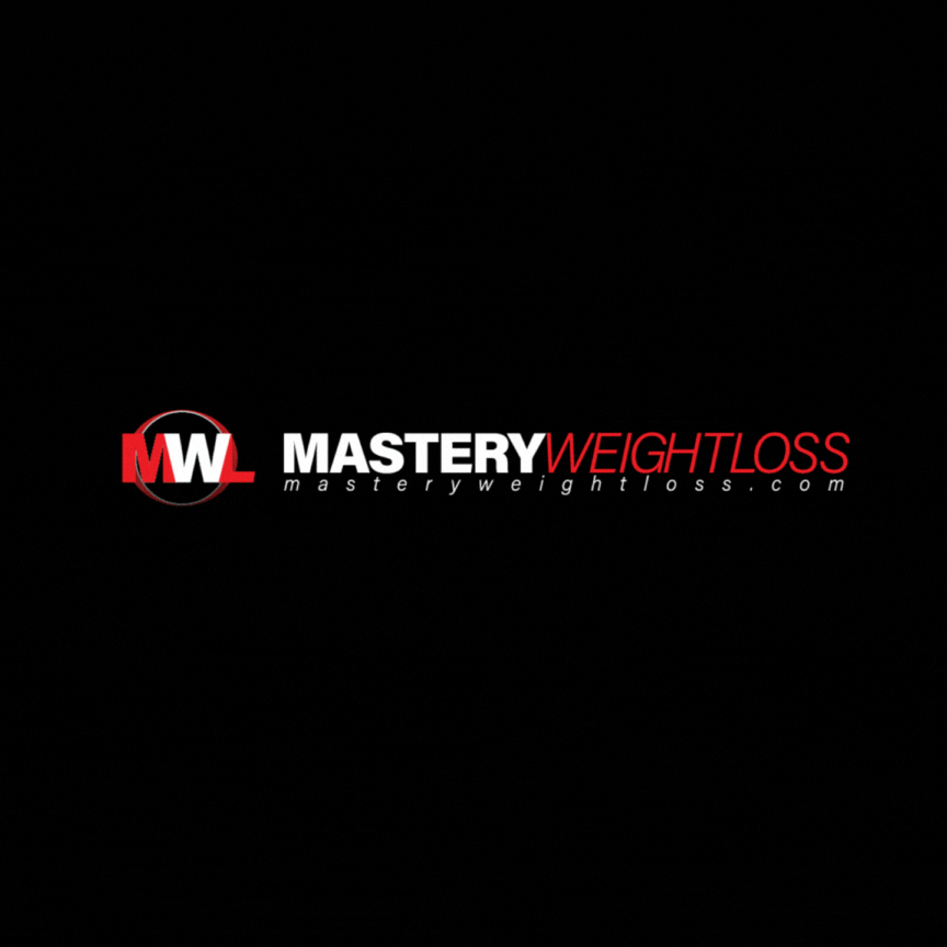 Mastery Weight Loss brand transformation, comparing the legacy identity with the new technical logo system.
