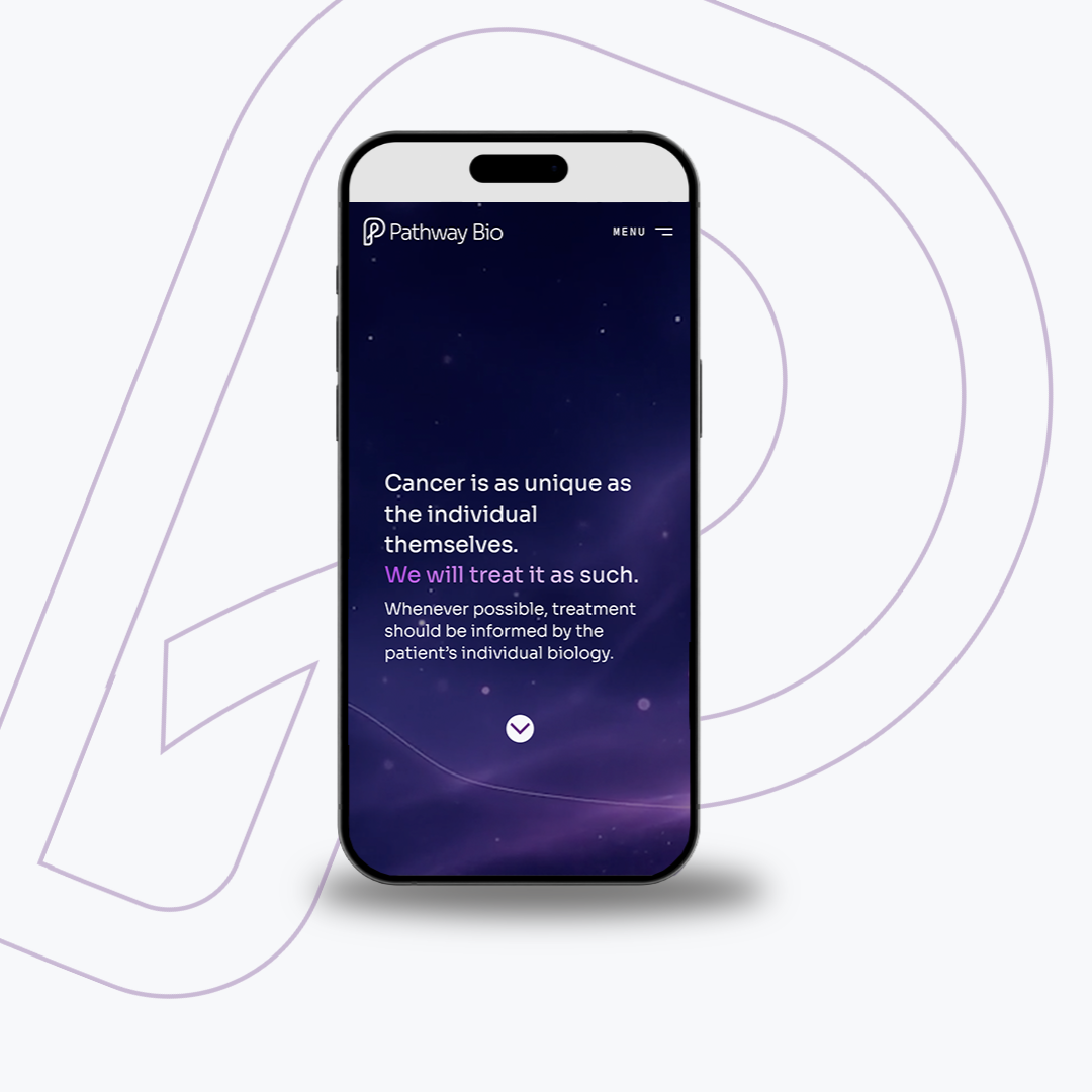 Pathway Bio high-performance mobile website interface optimized for deeptech investor engagement.