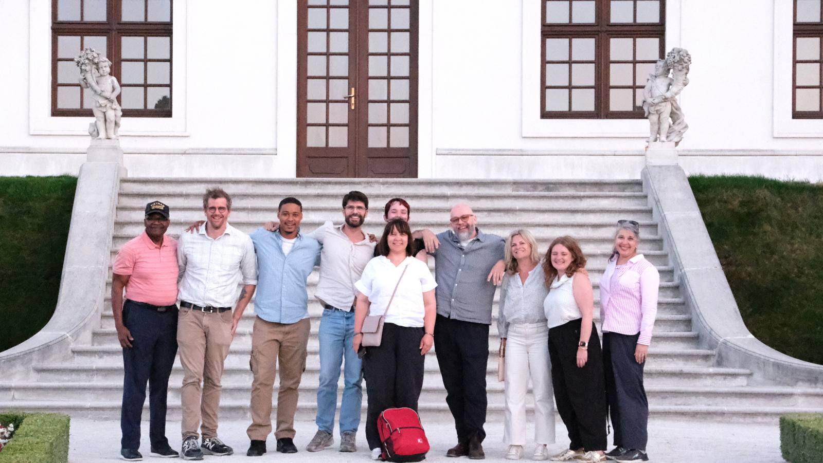 Group photo on the steps
