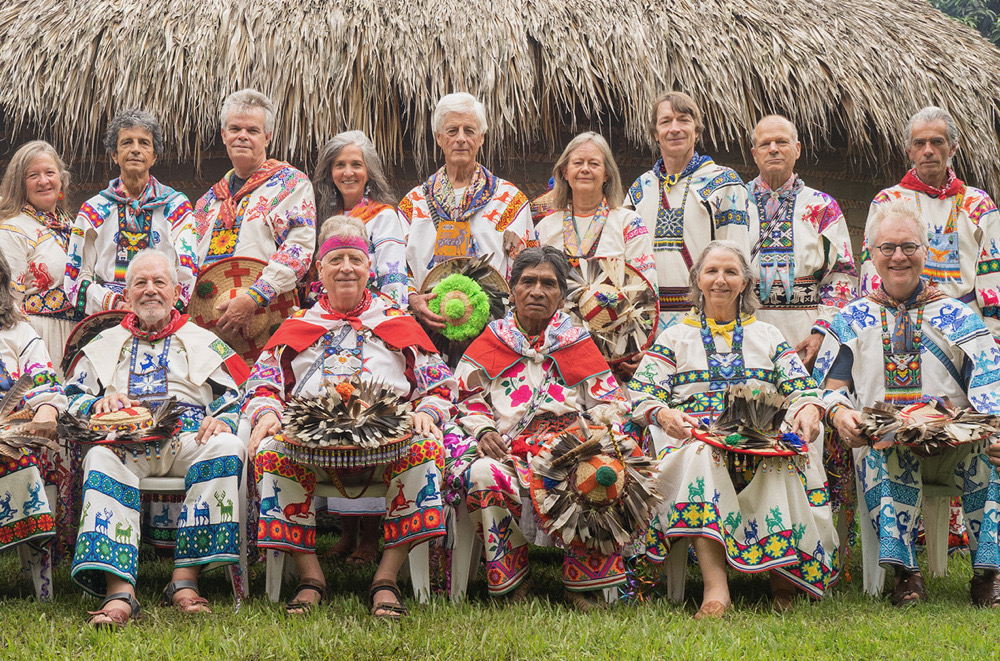 Healers and ceremonial leaders gathered outside Tuki in Tepozlan Mexico.