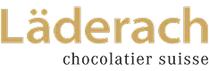 Läderach Chocolatier Suisse logo text in gold and black.
