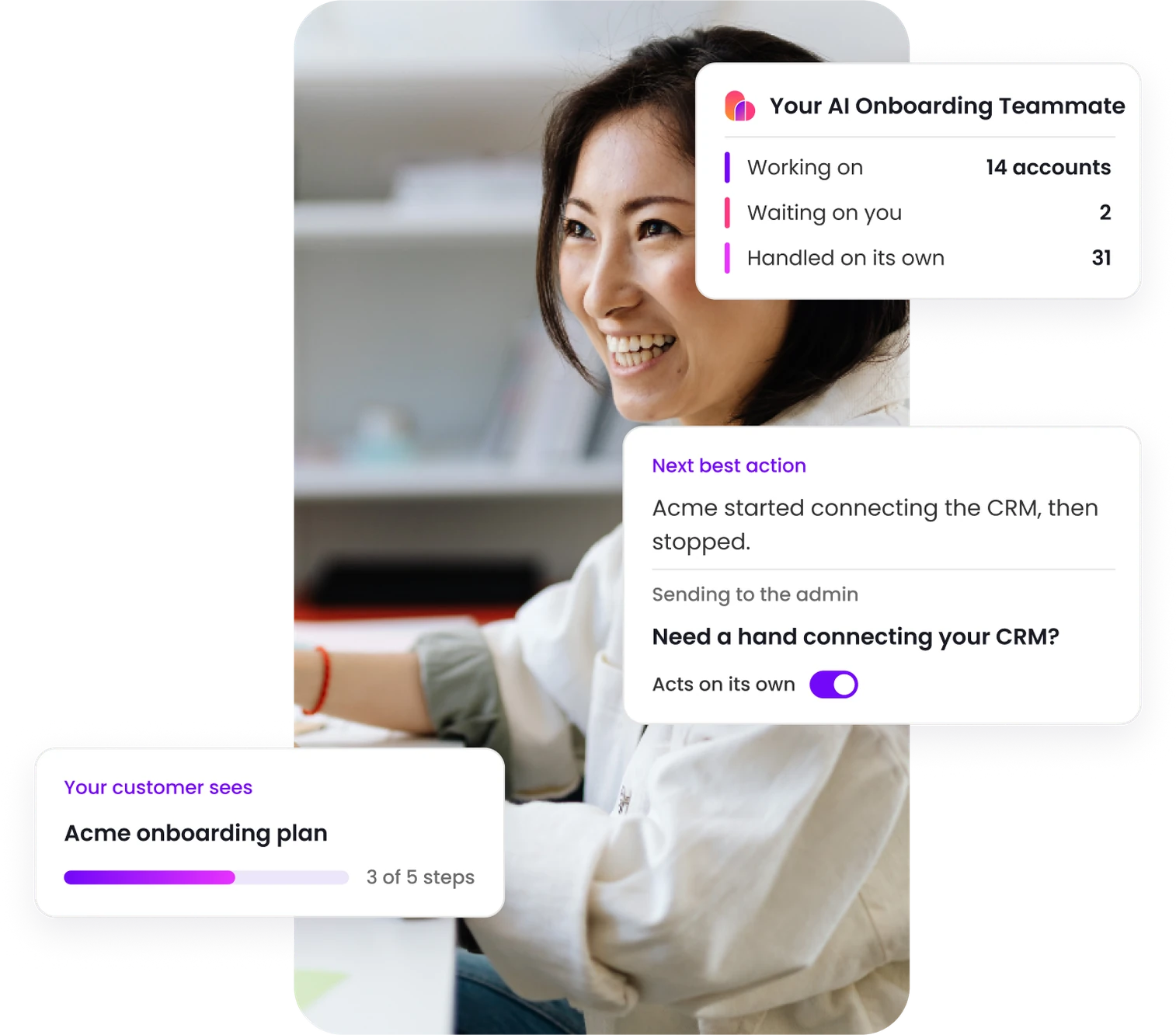 Your AI Onboarding Teammate in Base AI: what it is working on, the next best action it is taking, and the onboarding plan your customer sees