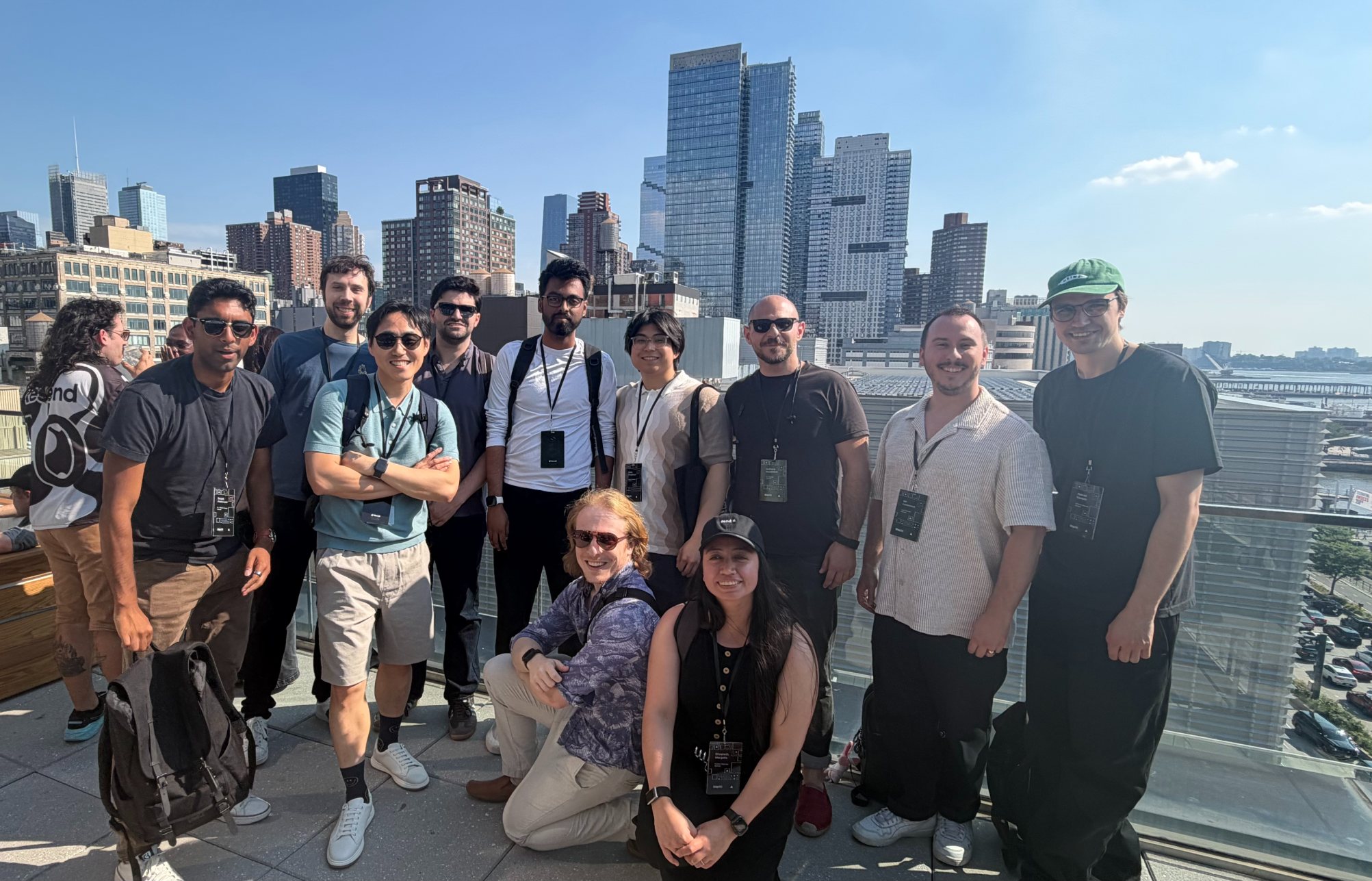 Team photo on the office rooftop