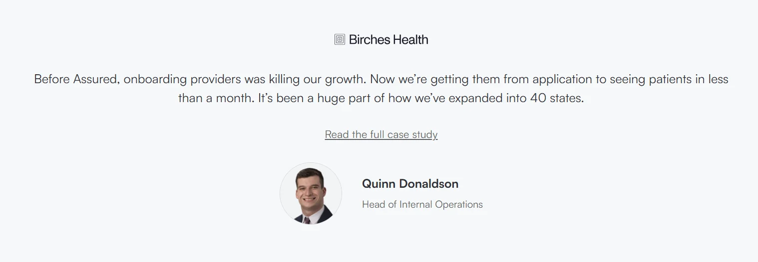 Birches health testimony
