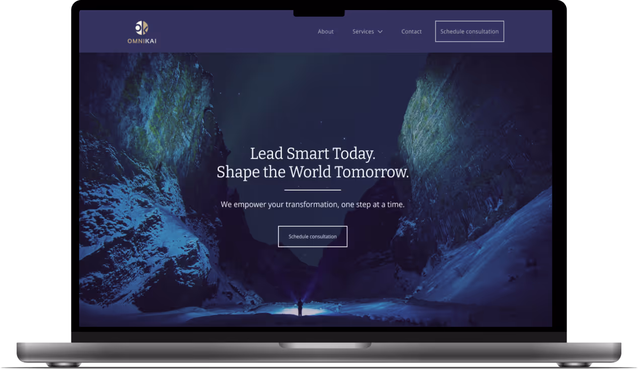 Mockup of home page featuring hero section.