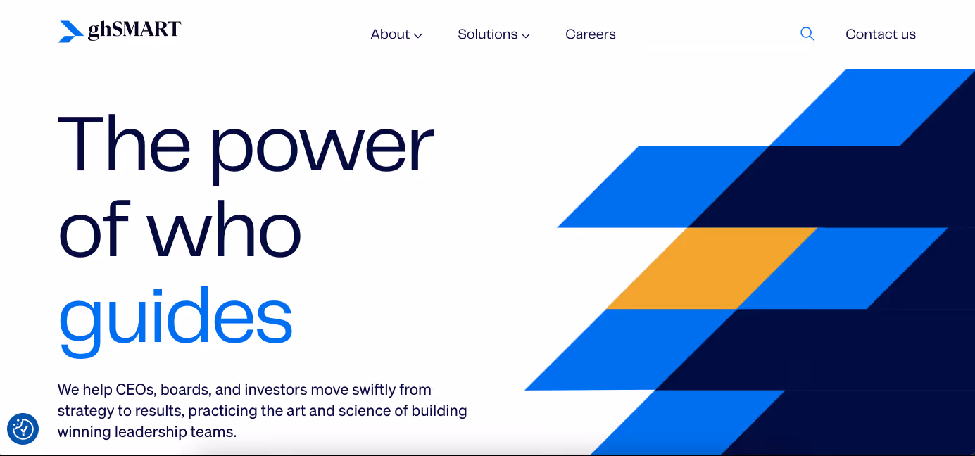 ghSMART website home page hero section.