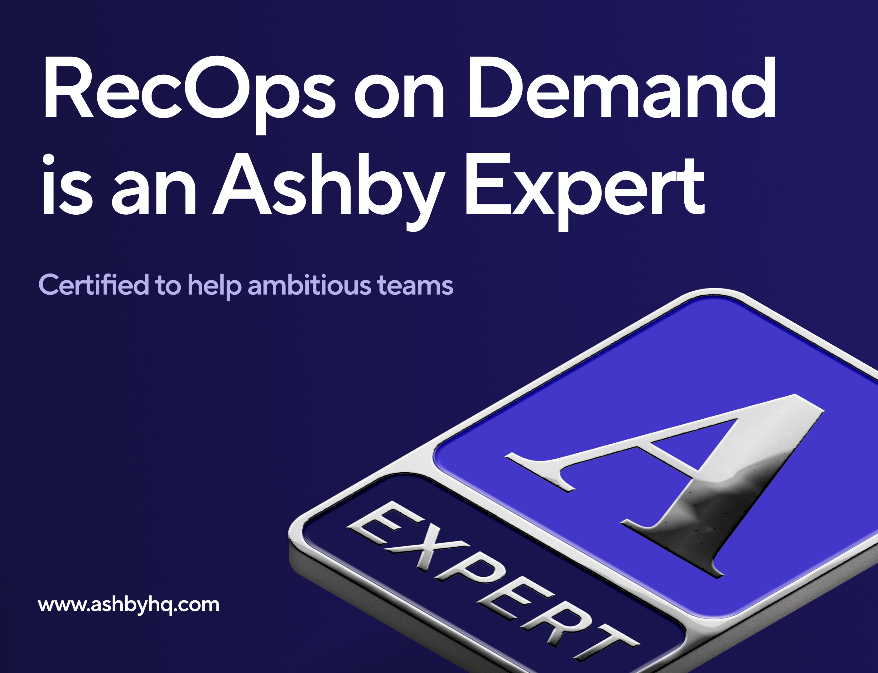 Ashby Expert certification graphic featuring badge logo with blue and silver design