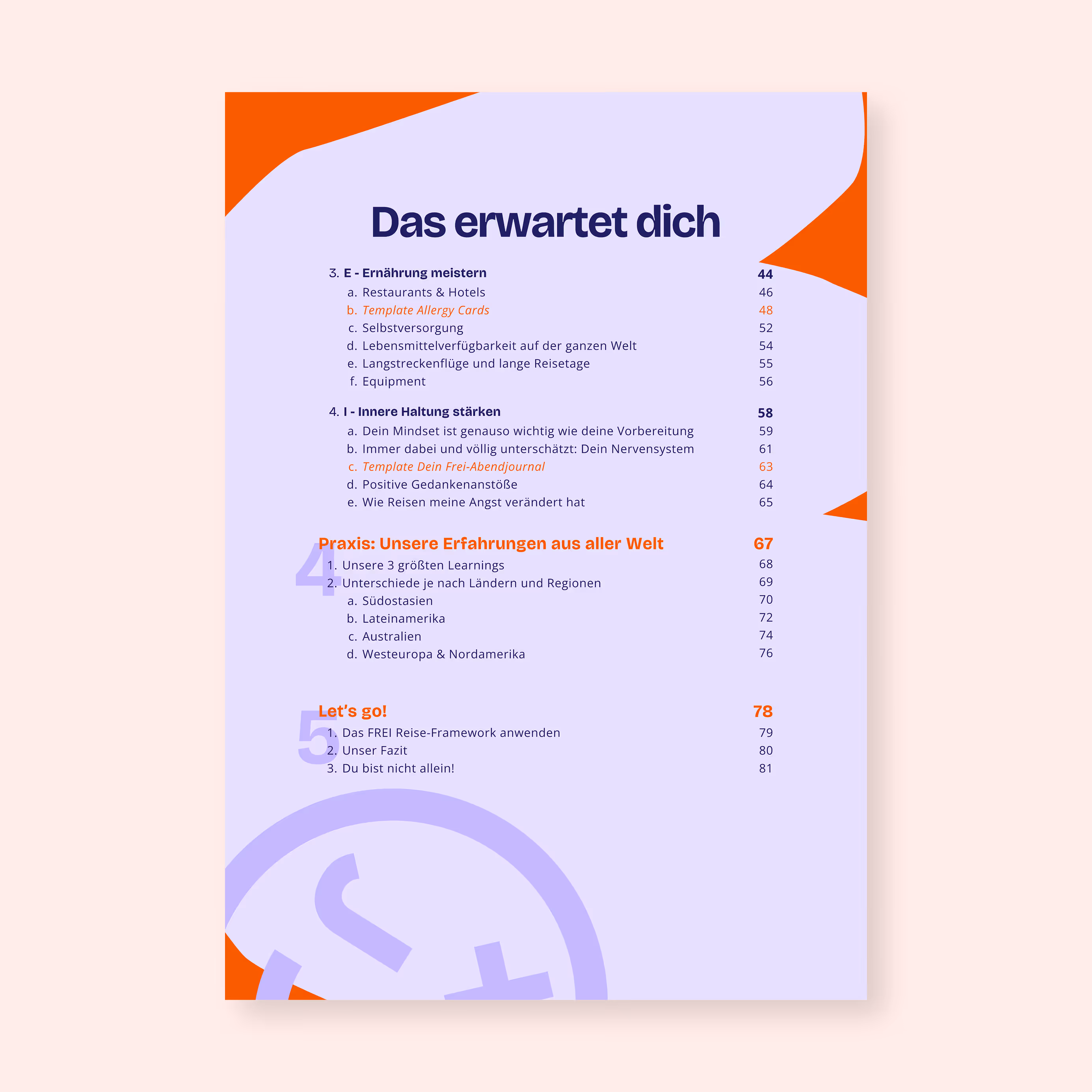 Mockup des Guides, Seite 1 des Inhaltsverzeichnisses