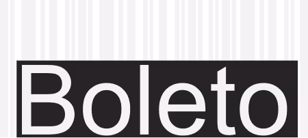 Logotipo da palavra Boleto em letras brancas sobre fundo preto.