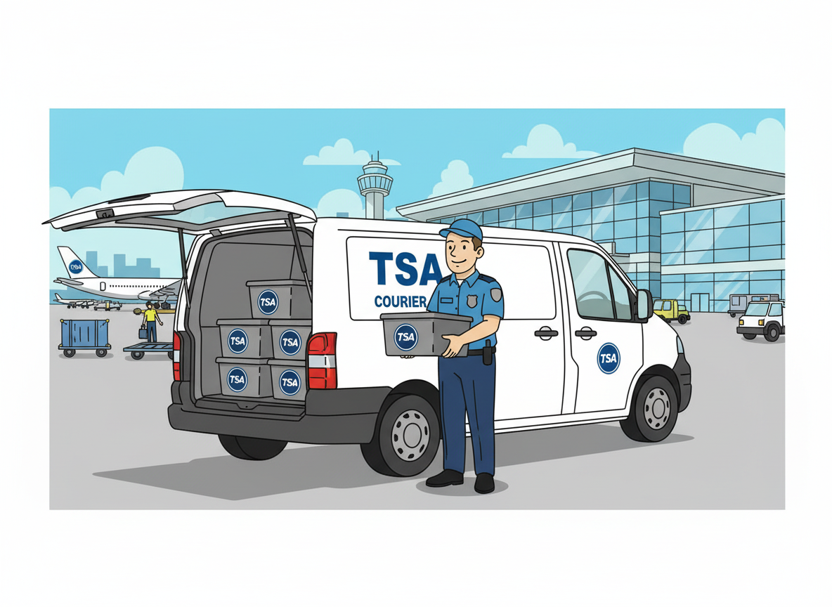 TSA certified airport courier service