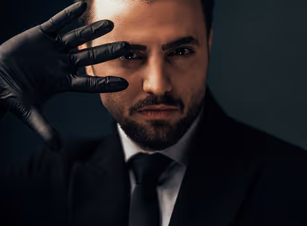 A man wearing suit