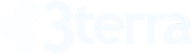 3terra company logo with white text and diamond shapes on a black background.