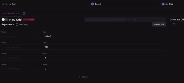 go to the grid settings