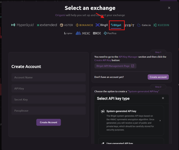 select the exchange 