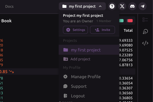 set up the project on origami tech