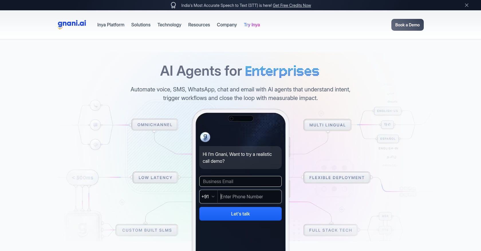Gnani.ai Screenshot