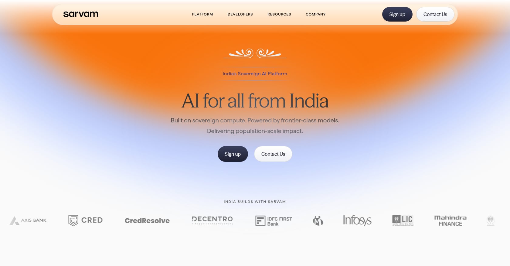 Sarvam AI Screenshot