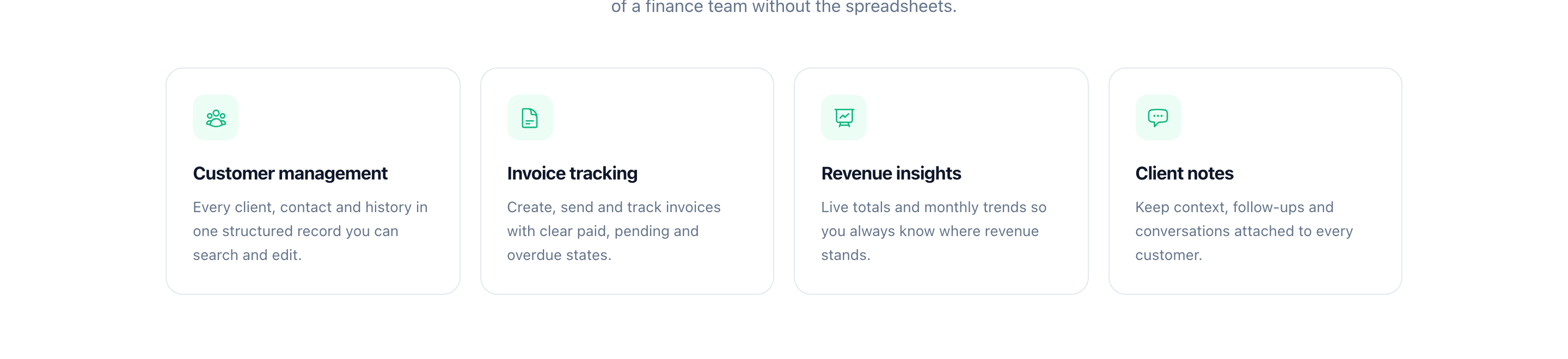 Ledgerly feature overview cards