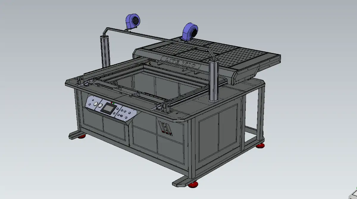CAD assembly and electrical schematic from a vacuum forming machine plans package