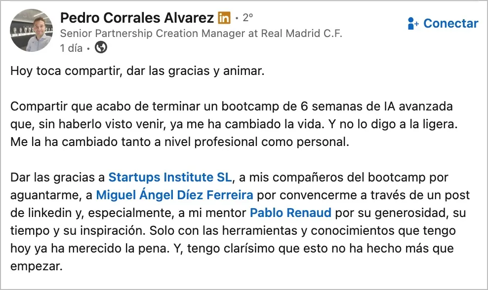 Testimonio de Pedro Corrales sobre las clases de Pablo Renaud. 