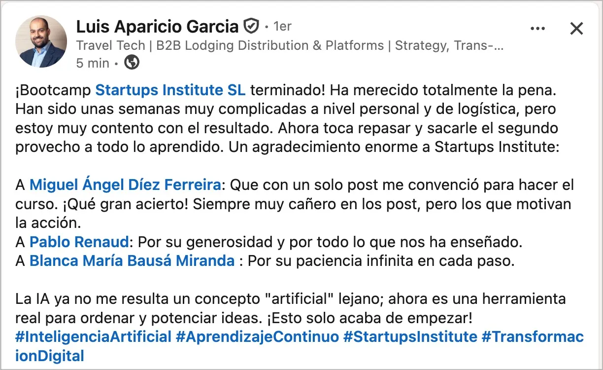 Testimonio del alumno Luis Aparicio sobre las formaciones de Pablo Renaud. 