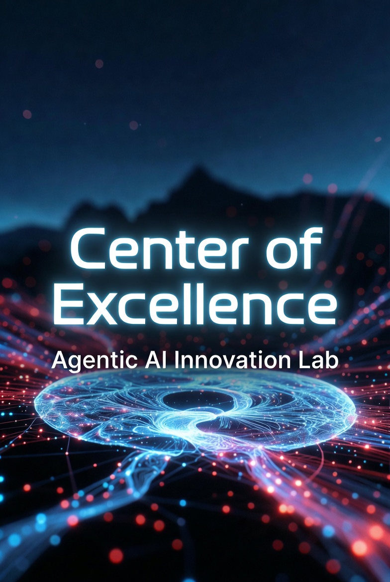 Abstract network of connected nodes representing centralized expertise