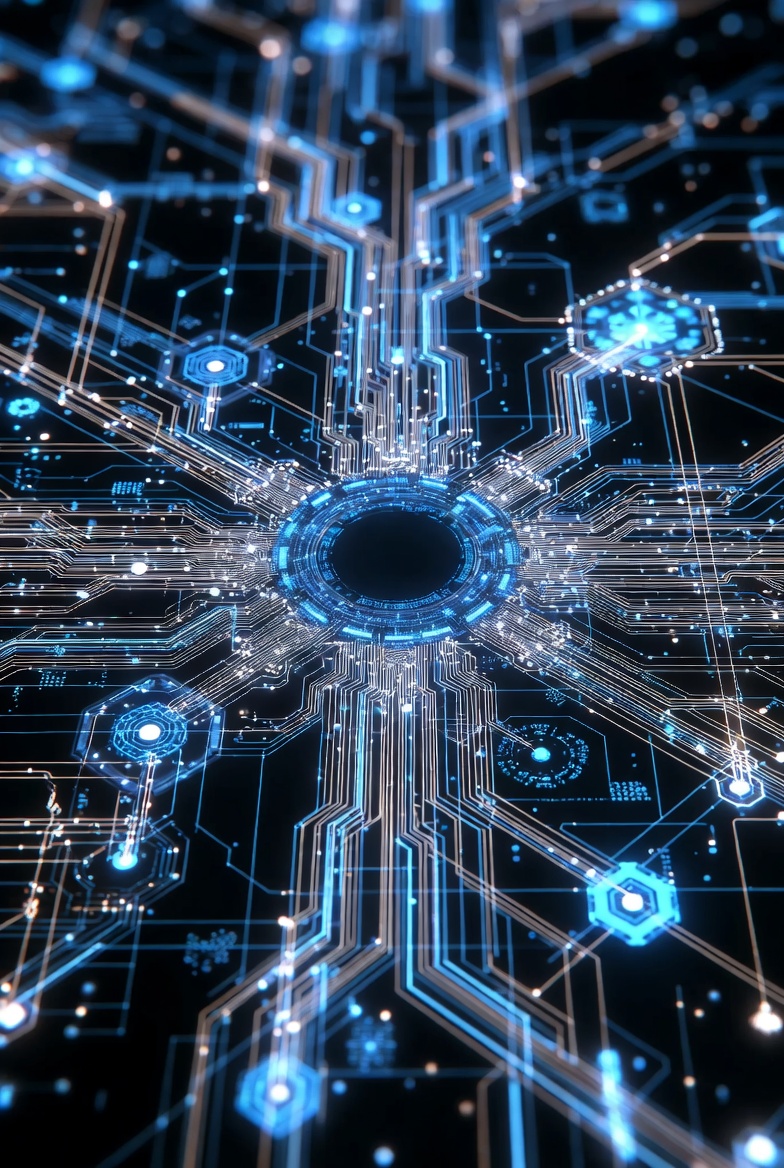 Abstract technology infrastructure representing CRM automation