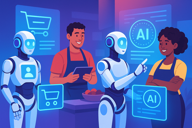 Agentic AI for e-commerce SMEs with digital shopping agents and small business owners