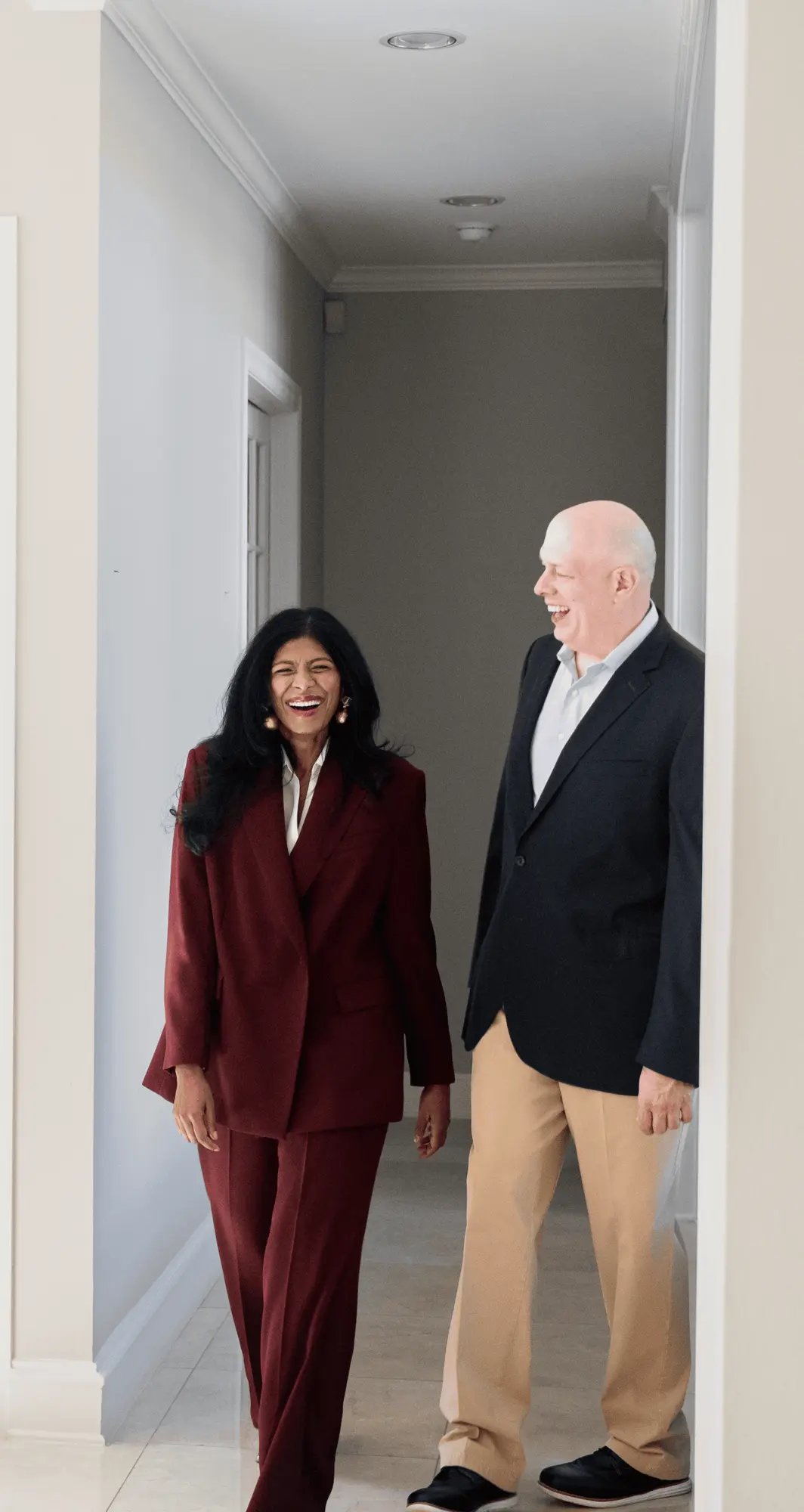 Sandhya and Matthew Johnson in conversation during the Ingenium Global brand shoot.