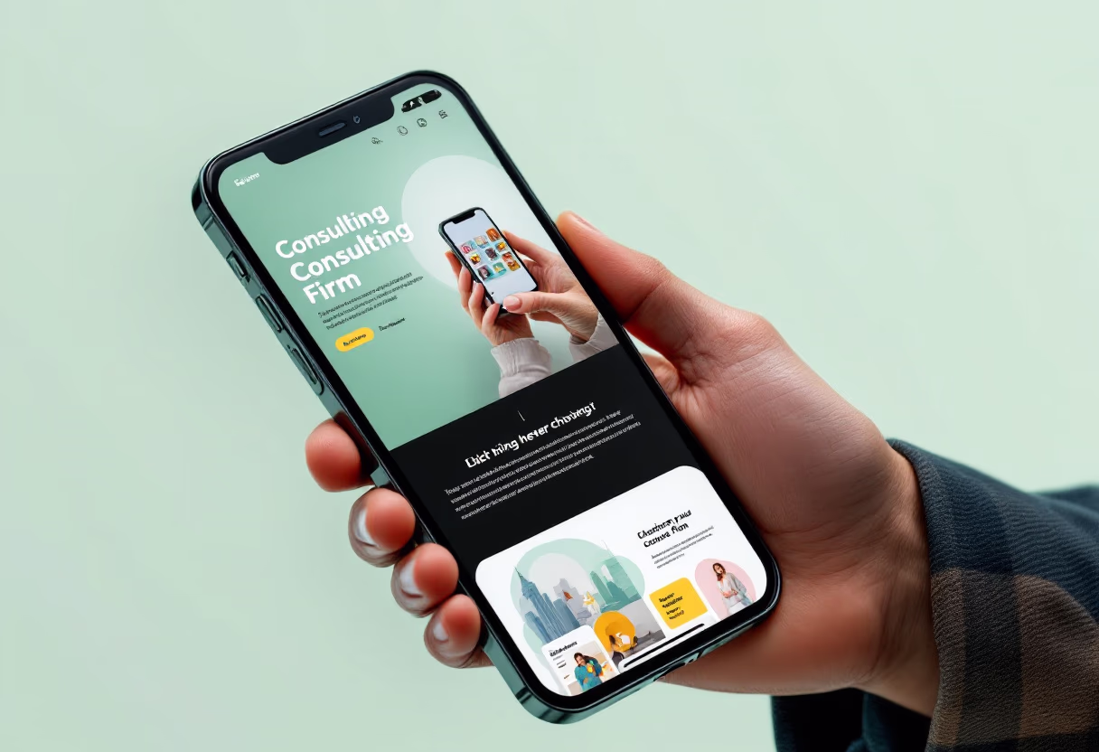 [digital project] image of website on a mobile device (for a consulting firm)