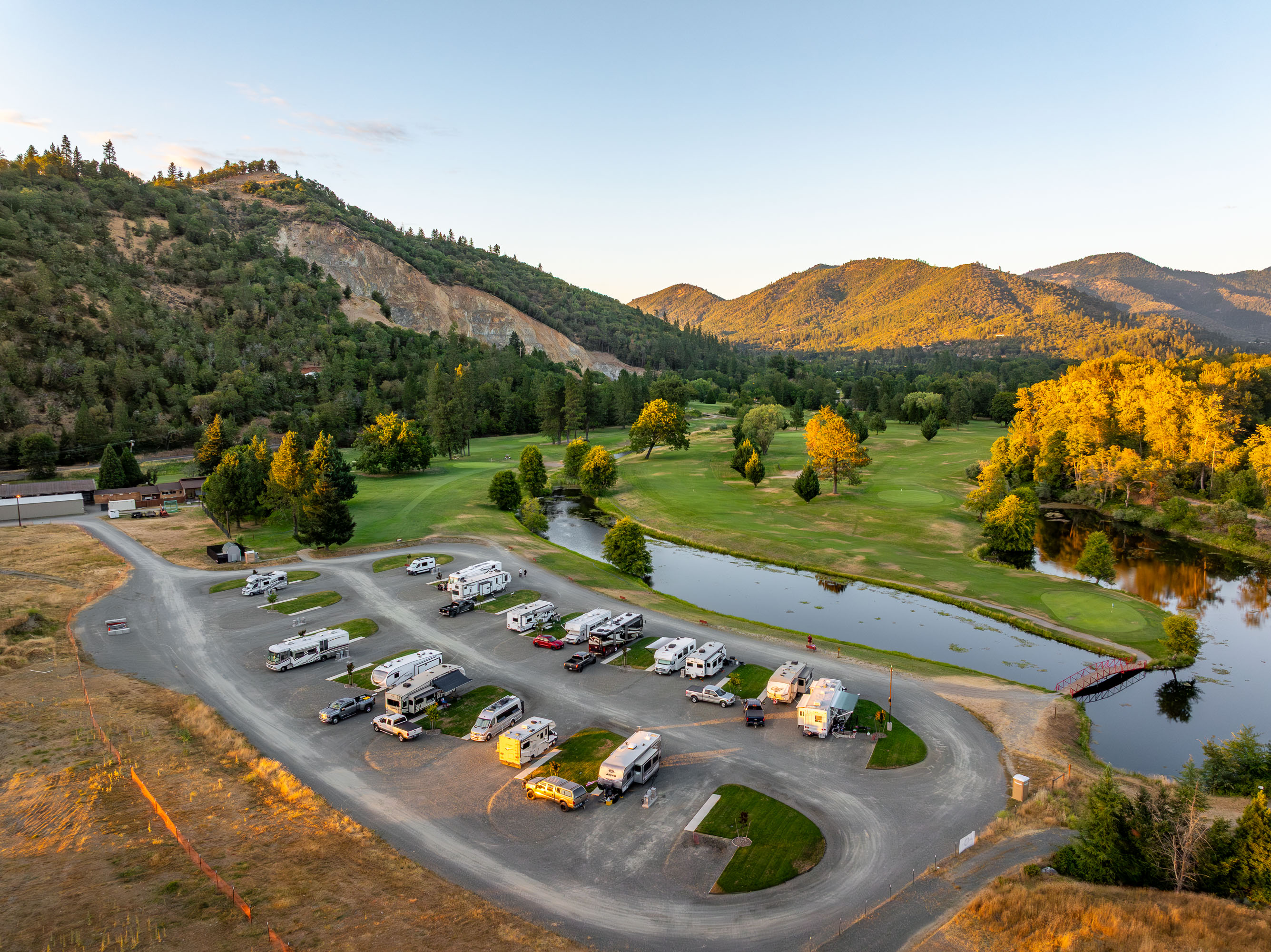 drone shot of applegate golf course