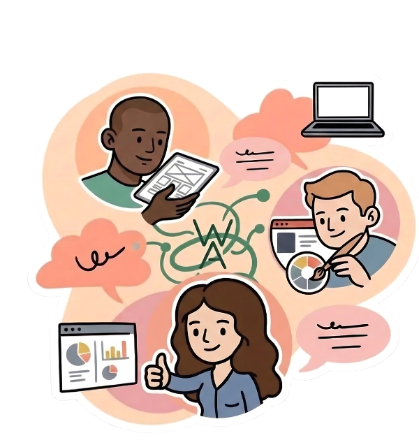 Équipe travaillant sur un projet web