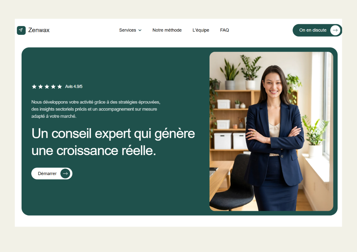 Aperçu du site Zenwax, cabinet de conseil stratégique pour les entreprises