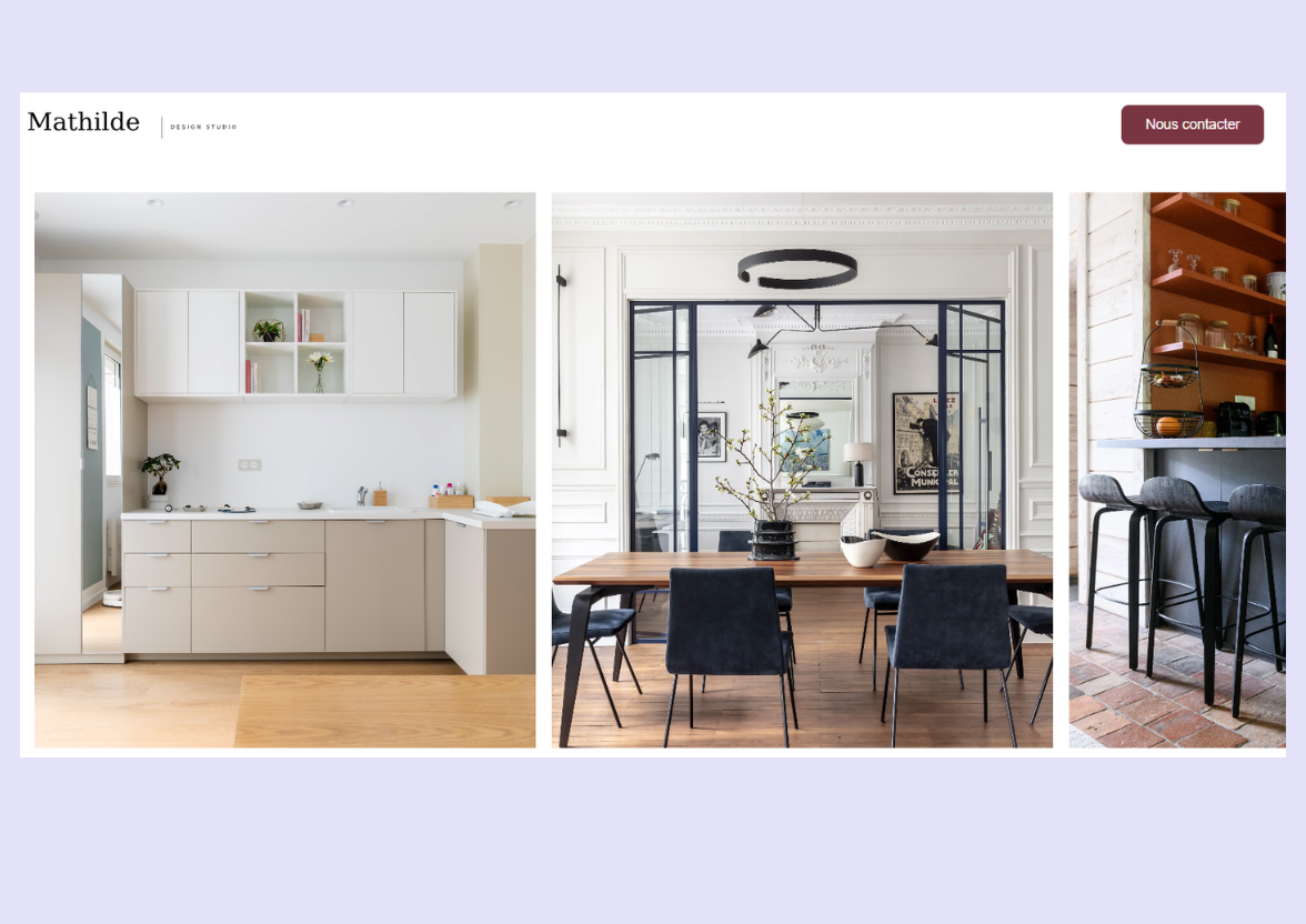 Aperçu du site Mathilde Design, studio d’architecture et de décoration intérieure à Nice