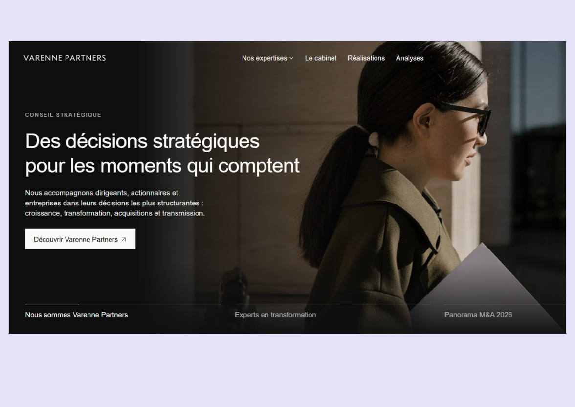 Aperçu du site Varenne Partners, cabinet de conseil stratégique et M&A