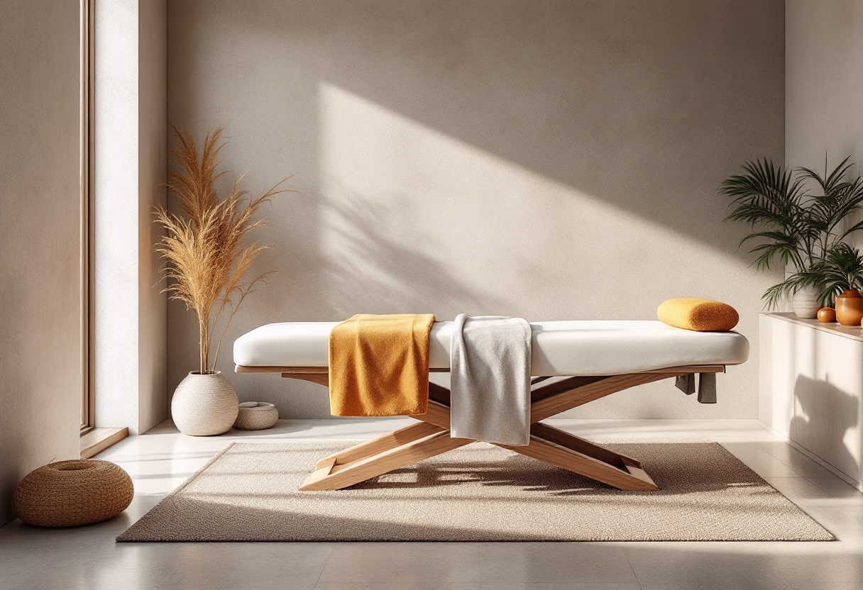 [background image] of a spa room (for a beauty product)