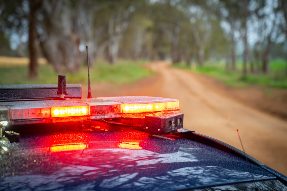 lightbar on top of a police car