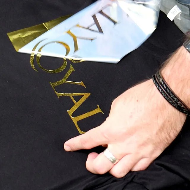 Gold Foil Transfer being peeled