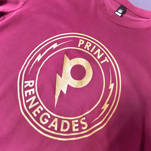 Screen Printed Logo with Metallic Ink