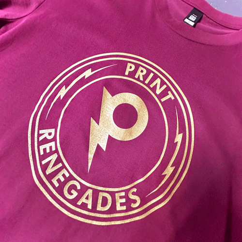 Screen Printed Logo with Metallic Ink