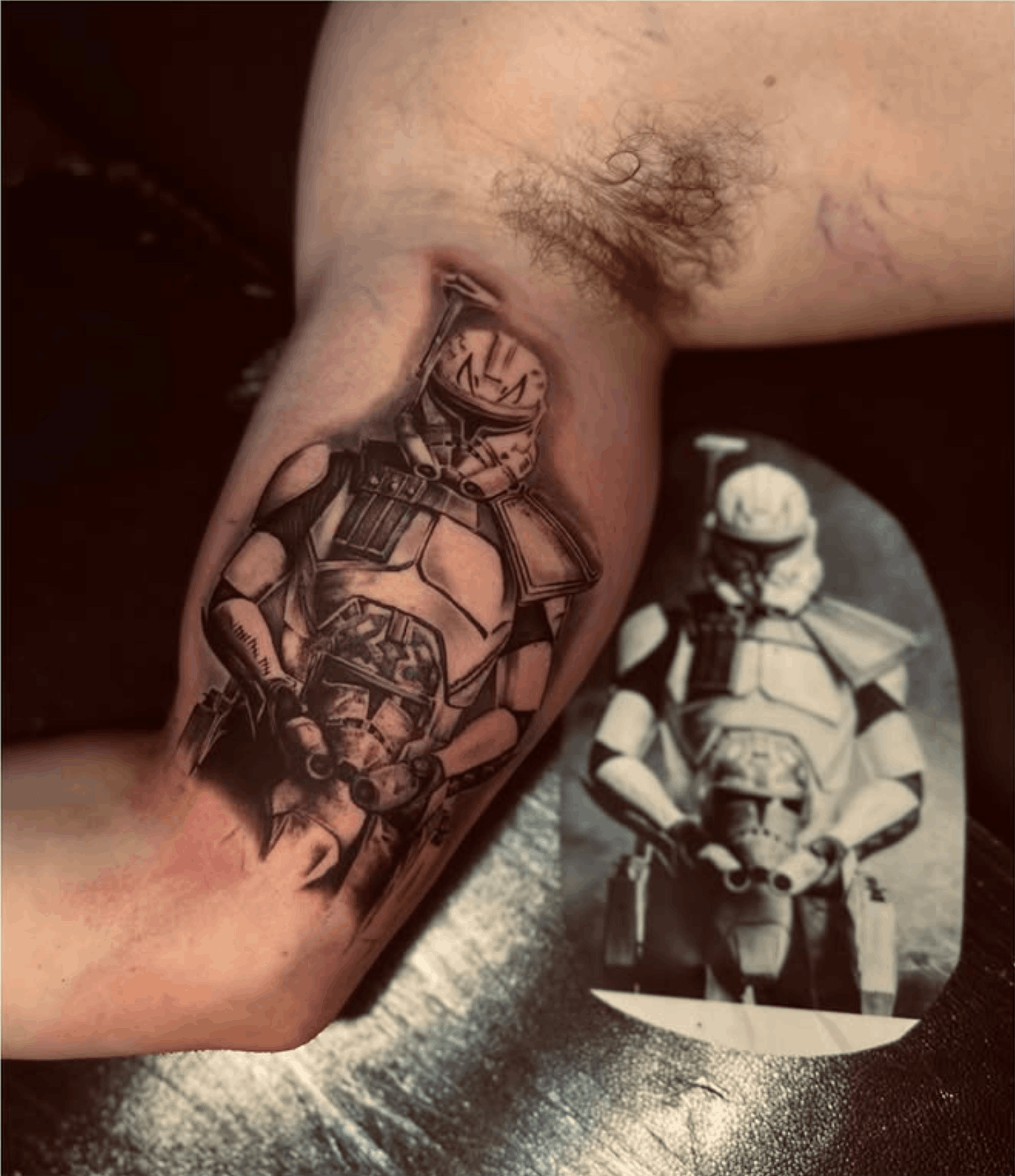 Tattoo of a Storm Trooper by Noah Brewer