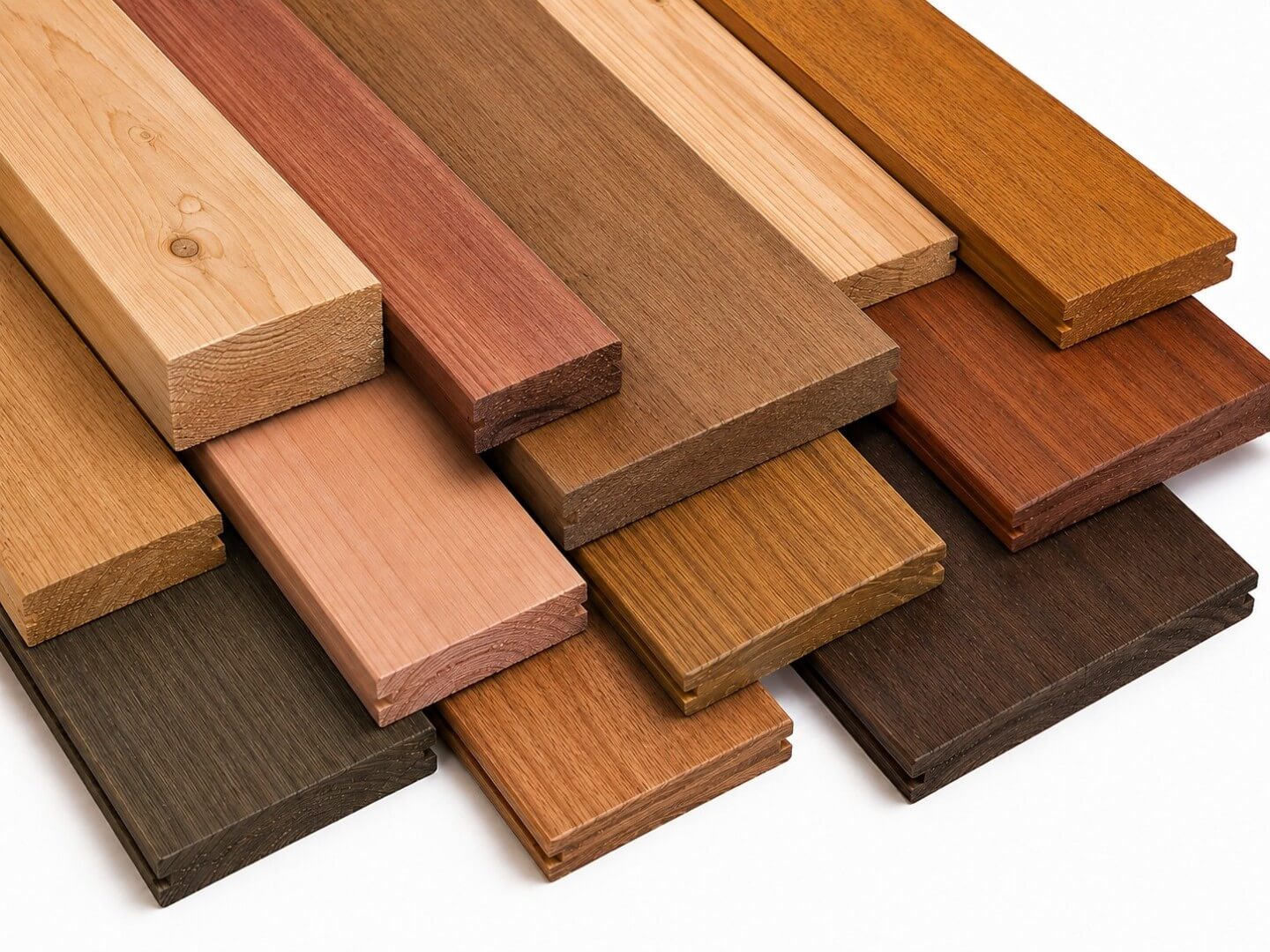 Natural cedar wood deck with warm wood finish and outdoor seating