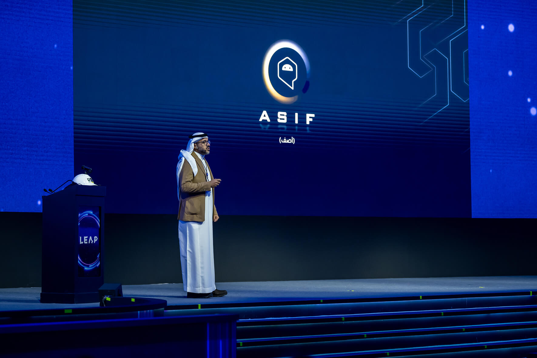 Person speaking at a seminar