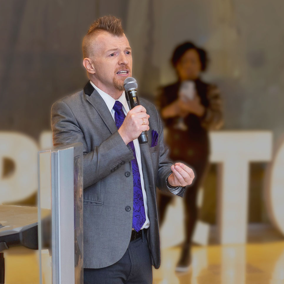 Speaker, activist, and A Great Idea owner Shane Lukas at the 2025 IMPAQT GSO Launch event