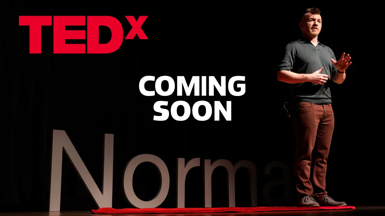Creative Strategist and A Great Idea owner Shane Lukas on the TEDx stage in Normal, Illinois