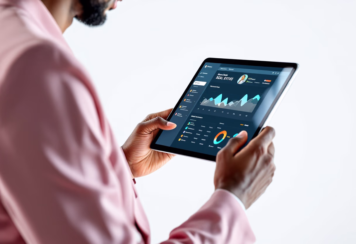 image of a person analyzing real estate market