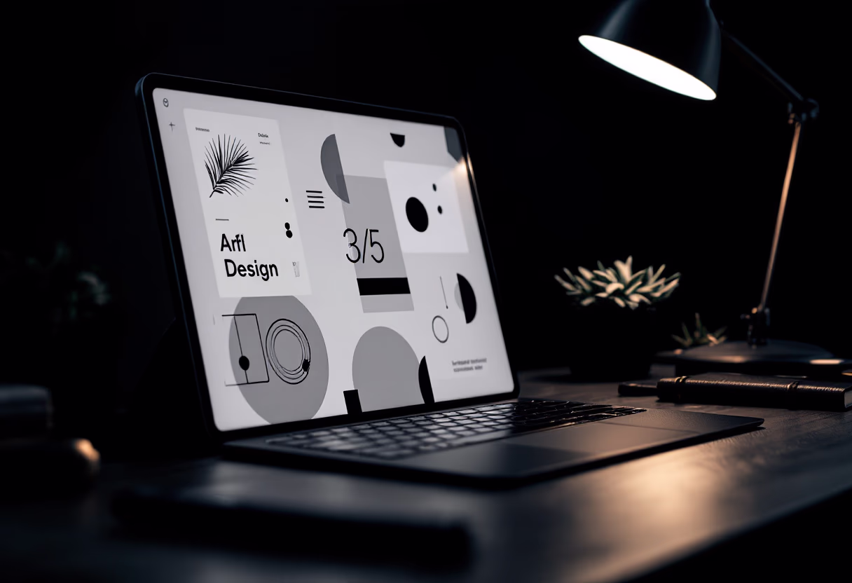 image of a creative workspace (for a social media and communication)